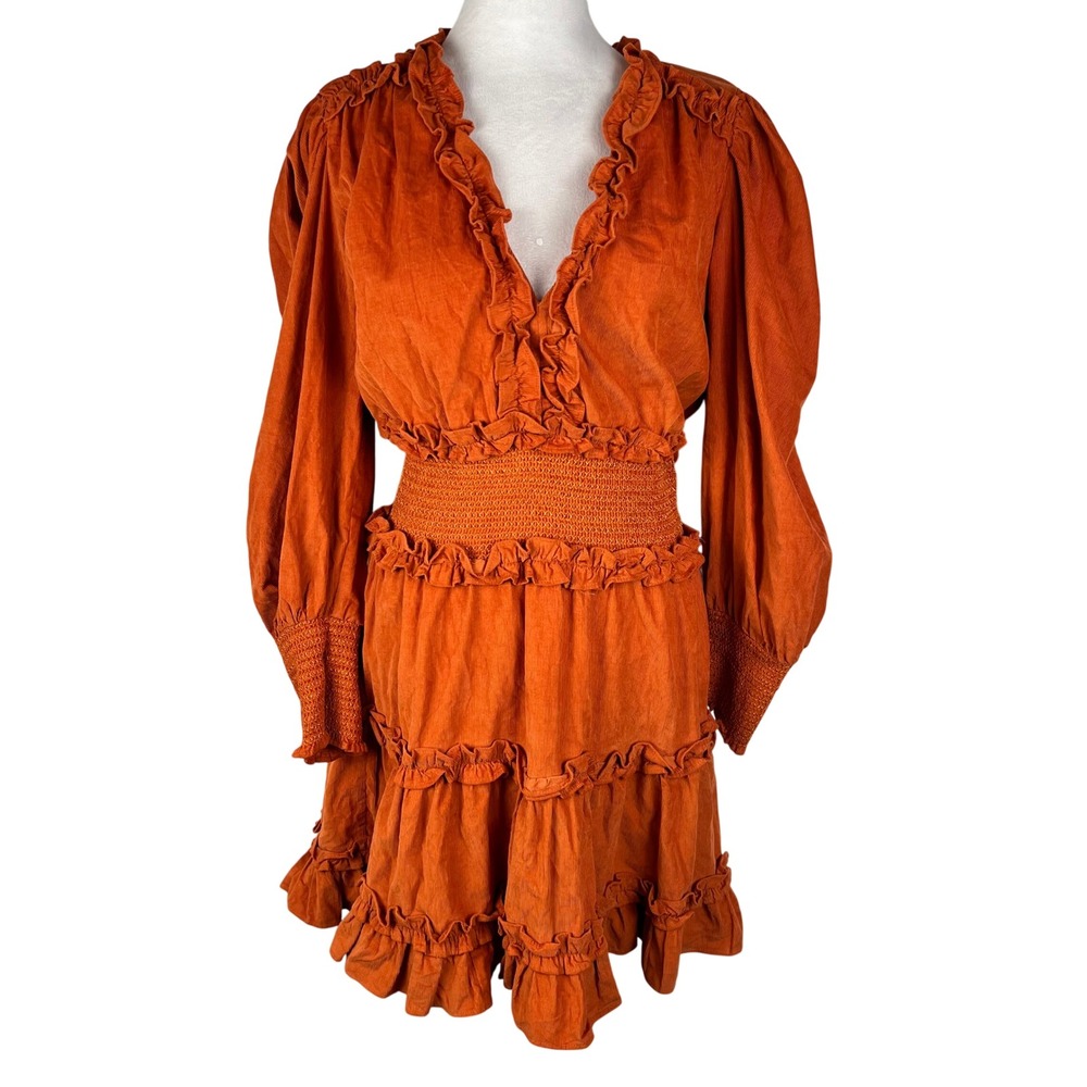 House of Harlow Boho Corduroy Dress Medium Smocked Shakespeare Ren Fair Autumn